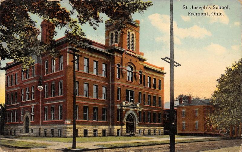 Fremont Ohio~St Joseph's Catholic School~Now Elementary but Closed!1912 Postcard 