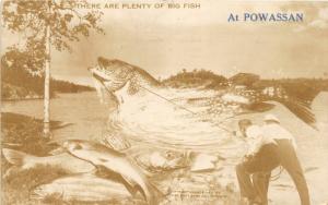 F17/ Powassan Ontario Canada RPPC Postcard c1930s Exaggeration Fishing