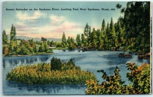 M-36309 Scenic Splendor on the Spokane River Looking East Washington