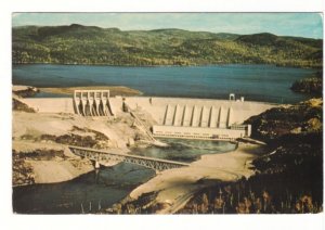 Manic 2, Dam, Baie-Comeau, Quebec, 1986 Aerial View Postcard, Klussendorf Slogan