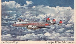 Postcard TWA Constellation AIrplane