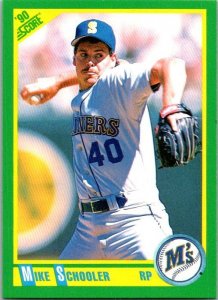 1990 Score Baseball Card Mike Schooler Seattle Mariners sk2672