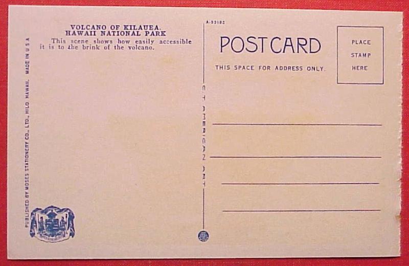 1920's Tourists Volcano Kilauea Hawaii National Park Moses 