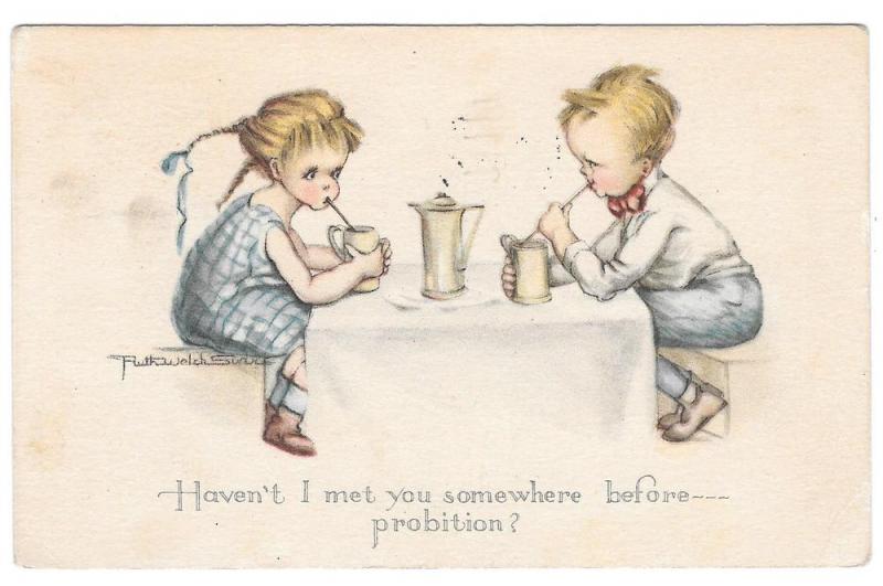 Ruth Welch Siver Children Prohibition Vintage 1922 Postcard