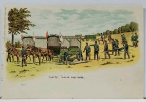 Suisse de Troupe Sanitaire Armee Litho Postcard L7