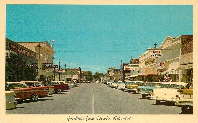 Autos Coca Cola 1950s Hale Pecan Street Osceola Arkansas Teich Thompson 9103