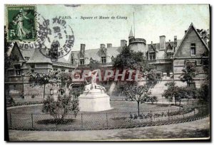 Old Postcard Paris Square and Musee de Cluny