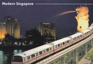 Singapore MRT Train 1980s Transportation Postcard