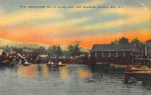 East Windham, NY New York  SILVER LAKE WATER SPORT DAY  Wharf  ca1940's Postcard