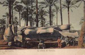 PHAROH RAMSES STATUE CAIRO EGYPT POSTCARD (c. 1905)