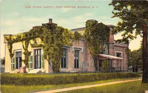 Buffalo New York~Old Stone Castle @ Fort Porter~Vines on Bldg~c1910 Postcard