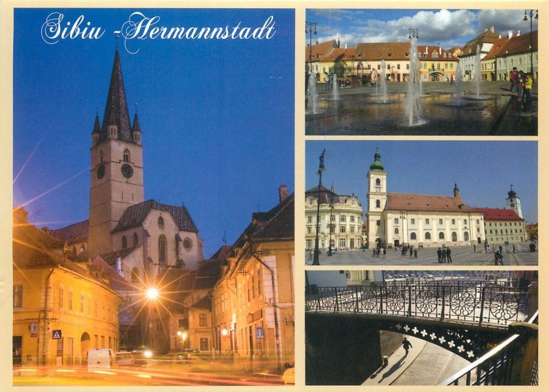 Postcard Romania Sibiu Hermannstadt several aspects and sites