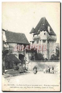 Old Postcard The Gate of Croux Nevers and his front door remains of the forti...