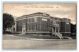 c1910 St. Mary's High School, Milford Massachusetts MA Antique Postcard