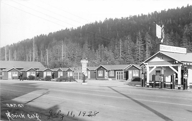 Postcard 1920s California Orrick Humboldt Gas Station pumps Patterson CA24-3729