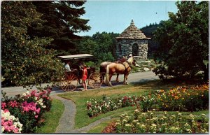 Postcard NY Mohonk Lake Carriage Ride through Mohonk Gardens