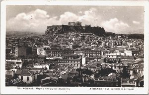 Greece Athenes Vue Partielle Et Acropole Acropolis Athens Vintage RPPC 03.21