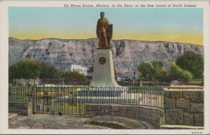 Postcard De Mores Statue Medora Bad Lands North Dakota ND