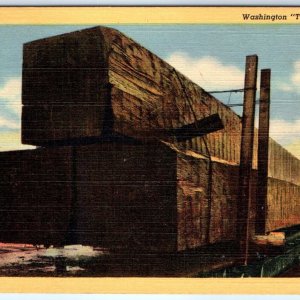 1942 WA Washington Tooth Pick Redwood Lumber Sequoia Tree Railway Linen PC A271