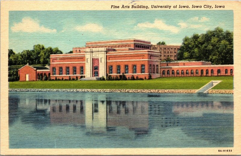 Iowa City IA University Fine Arts Building Postcard Old Vintage Card View Post