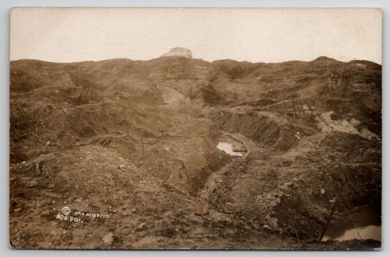WW1 Douaumont Hillside Ruines Around Fort Photo ADP Mc Murrin Postcards P24