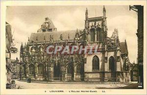 Old Postcard 2 louviers the church notre dame