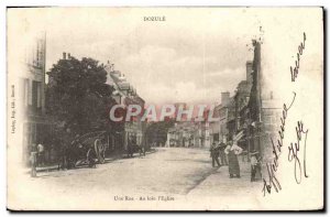 Old Postcard Dozule A Street In the distance L & # 39Eglise