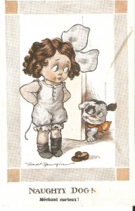F.Spurgin.Naughty Dog!  Inter-Art Girlie Series postcard # 531