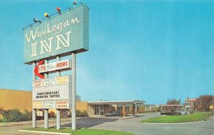 WAUKEGAN, IL Illinois  WAUKEGAN INN MOTEL  Roadside LAKE COUNTY  Chrome Postcard