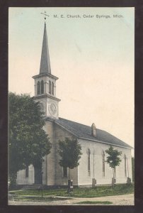 CEDAR SPRINGS MICHIGAN METHODIST EPISCOPAL CHURCH VINTAGE POSTCARD 1908