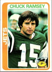 1978 Topps Football Card Chuck Ramsey New York Jets sk7296