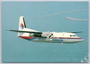 Airplane Postcard Malaysia Airlines Airways Fokker 50 FU11