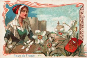 Victorian Trade Card Fleurs de France Narcisse Languedoc Card L1