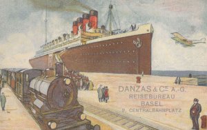 The Titanic Ship Antique Basel Swiss Old Advertising Postcard