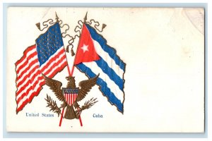 c1905 Flag Spanish American War Eagle Embossed Unposted Antique Postcard