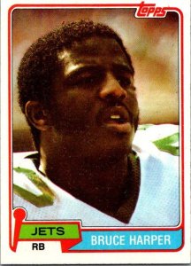 1981 Topps Football Card Bruce Harper New York Jets sk10308