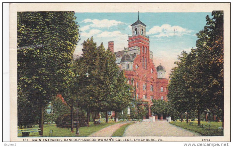 Main Entrance, Randolph-macon Woman's College, Lynchburg, Virginia, PU-1939