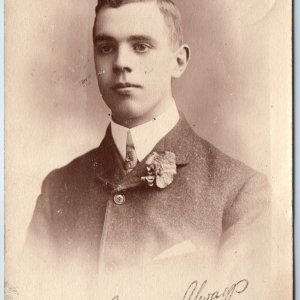 c1910s Belfast, Ireland RPPC Handsome Young Man Portrait Real Photo MF Love A258