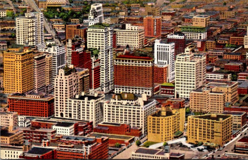 Texas Dallas Downtown Aerial View 1944