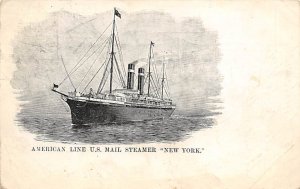 US Mail Steamers New York American Line Ship 1906, missing stamp 