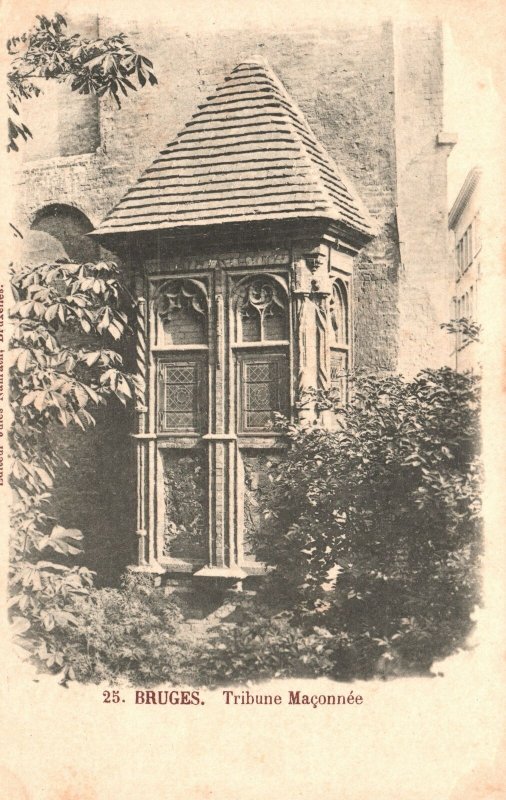 Vintage Postcard 1900's View of Bruges Tribune Maconnee Belgium