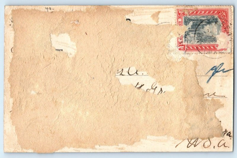 Nassau Bahamas Postcard Scene in Bay Street and Building c1905 Antique Posted