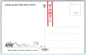 ST. LUCIA, West Indies ~ PIGEON ISLAND from REDUIT BEACH  4x6 Postcard