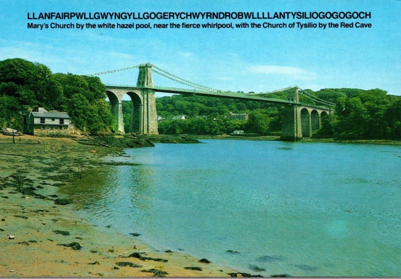 Wales Anglesay The Menai Suspension Bridge