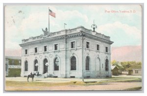 Yankton S. D. South Dakota Post Office Postcard c1909