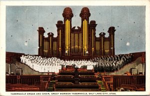 Tabernacel Organ Choir Mormon Salt Lake City Utah UT WB Postcard VTG UNP Unused 