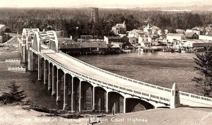 Vintage RPPC New Bridge at Florence - Oregon Coast Highway Postcard P131