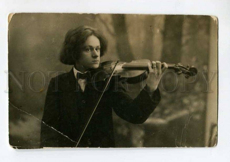 3041421 Young VIOLINIST AUTOGRAPH vintage PHOTO RUSSIAN