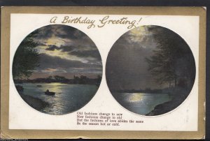 Greetings Postcard - A Birthday Greeting - Twilight Scenes  V672