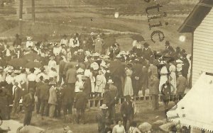 Foreston MINNESOTA RPPC 1910 SALE DAY General Store SPEECH nr Milaca Foley